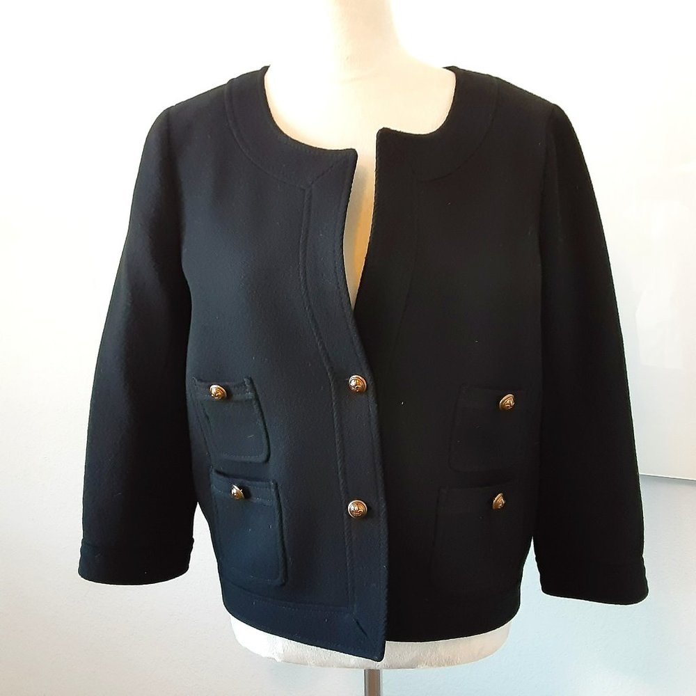 J Crew Black Wool Lady Jacket - size 10